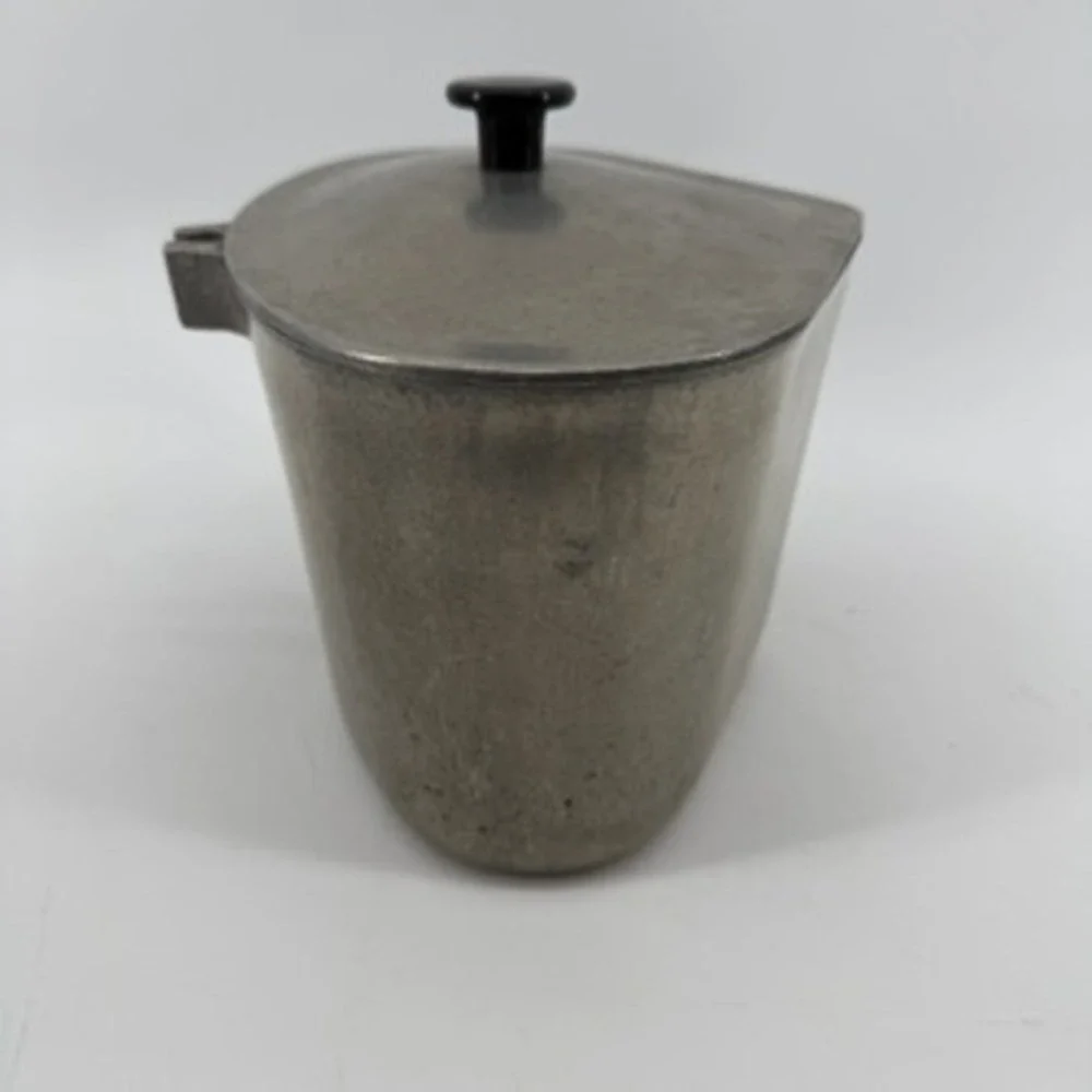 Vintage Club Aluminum Heart Shaped Pot with Lid Silver Cast Retro Cookware USA